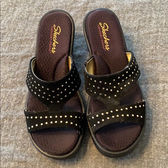 Skechers Shoes - Skechers Memory Foam Sandals 2.5 inch heels EUC